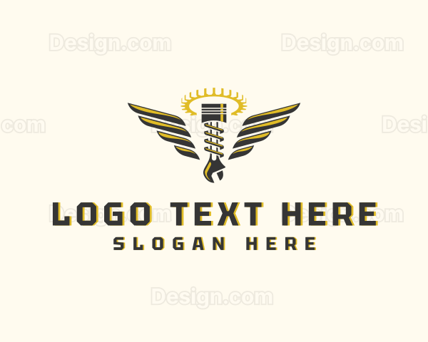 Winged Piston Mechanic Logo