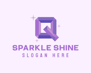 Shiny Gem Letter Q logo