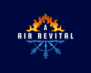 Heating Cooling HVAC logo design