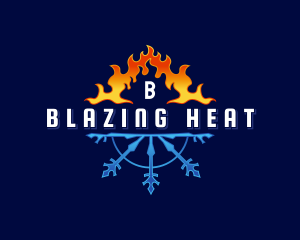 Heating Cooling HVAC logo design