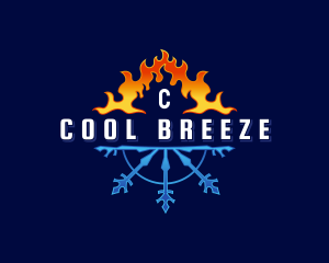 Heating Cooling HVAC logo design