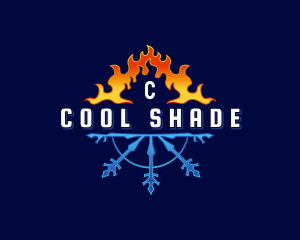 Heating Cooling HVAC logo design