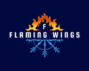 Heating Cooling HVAC logo design