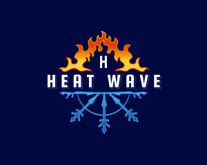 Heating Cooling HVAC logo design