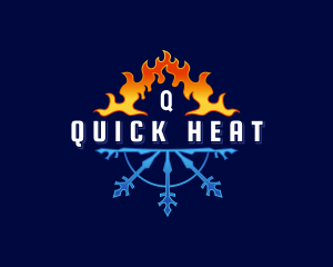 Heating Cooling HVAC logo design