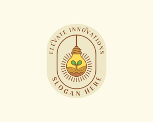 Leaf Seedling Lightbulb Innovations logo design