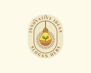 Leaf Seedling Lightbulb Innovations logo design