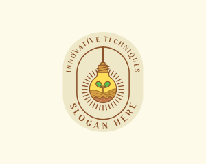 Leaf Seedling Lightbulb Innovations logo design