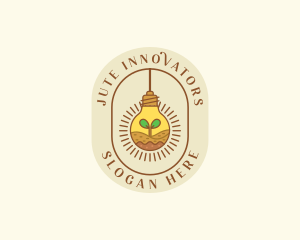 Leaf Seedling Lightbulb Innovations logo design