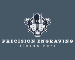 Mechanic Wrench Engine  logo design