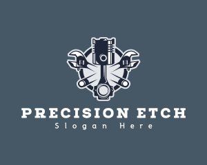 Mechanic Wrench Engine  logo design