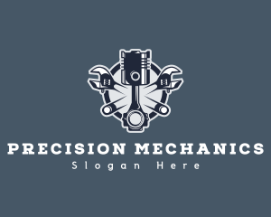 Mechanic Wrench Engine  logo design