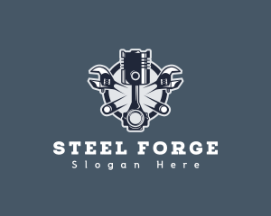 Mechanic Wrench Engine  logo design