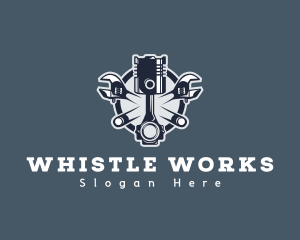 Mechanic Wrench Engine  logo design