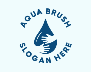 Hand Water Droplet Sanitation  logo design