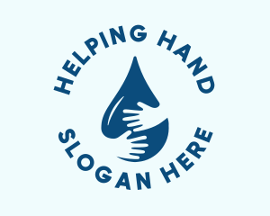 Hand Water Droplet Sanitation  logo design