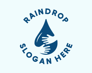 Hand Water Droplet Sanitation  logo design