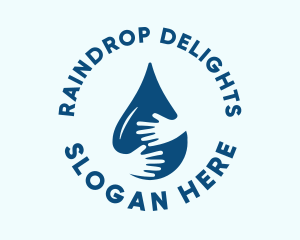 Hand Water Droplet Sanitation  logo design