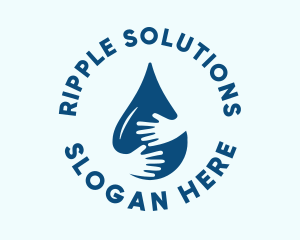 Hand Water Droplet Sanitation  logo design