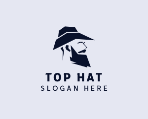 Hipster Beard Hat logo design