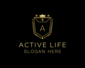 Luxurious Crown Shield Academy Logo