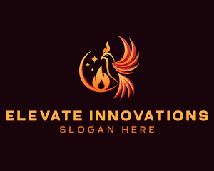 Flame Phoenix Bird logo