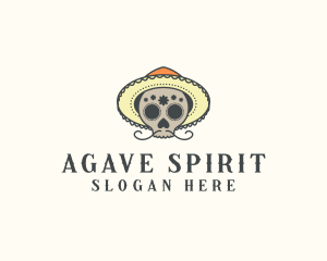 Mexican Hat Skull logo design