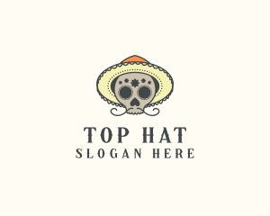 Mexican Hat Skull logo design