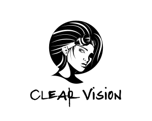 Black Steampunk Goggles Woman Gaming logo