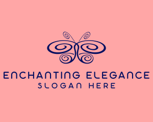 Wing Swirl Butterfly logo design