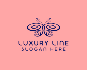 Wing Swirl Butterfly logo design