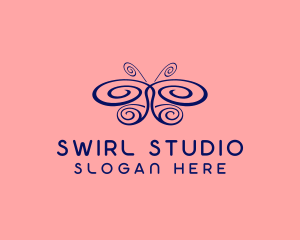 Wing Swirl Butterfly logo design