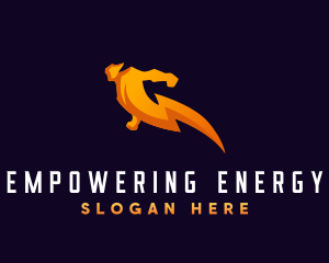 Power Lightning Human logo design