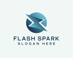 Flash Lightning Electrician  logo design