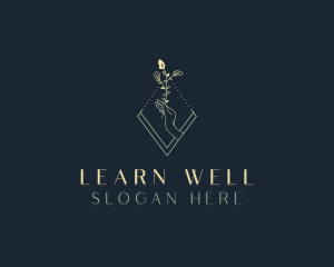 Flower Hand Wellness logo design