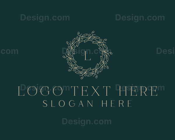 Organic Leaf Wreath Logo