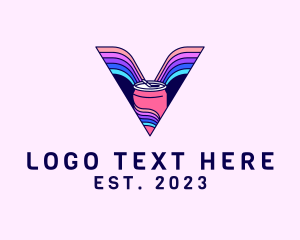 Colorful Soda Letter V logo