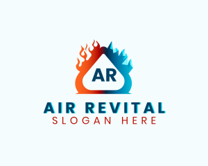 Cold Ice Heating Flame logo design