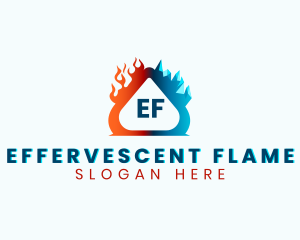 Cold Ice Heating Flame logo design