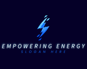 Ice Lightning Bolt logo design