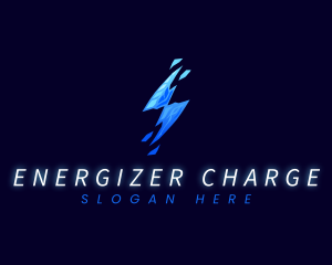 Ice Lightning Bolt logo design