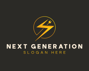 Lightning Electricity Energy logo design