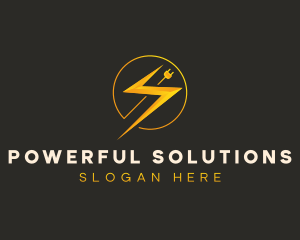 Lightning Electricity Energy logo design