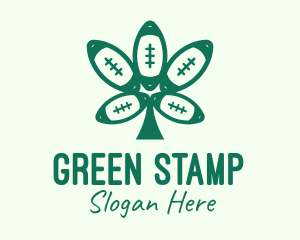 Green Football Cannabis logo design