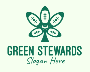 Green Football Cannabis logo design