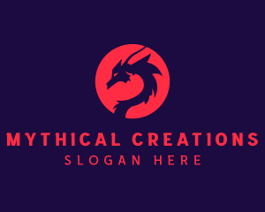 Oriental Mythical Dragon  logo design