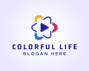 Colorful Multimedia Media Play  logo design