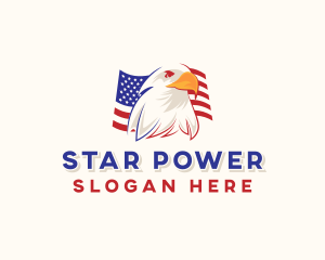 Eagle American Flag  logo design