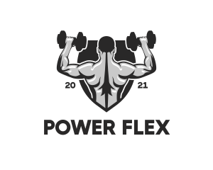 Muscular Weight Lifter  logo design