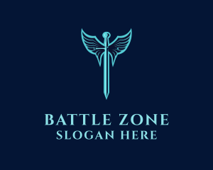 Winged Sword Warrior logo design